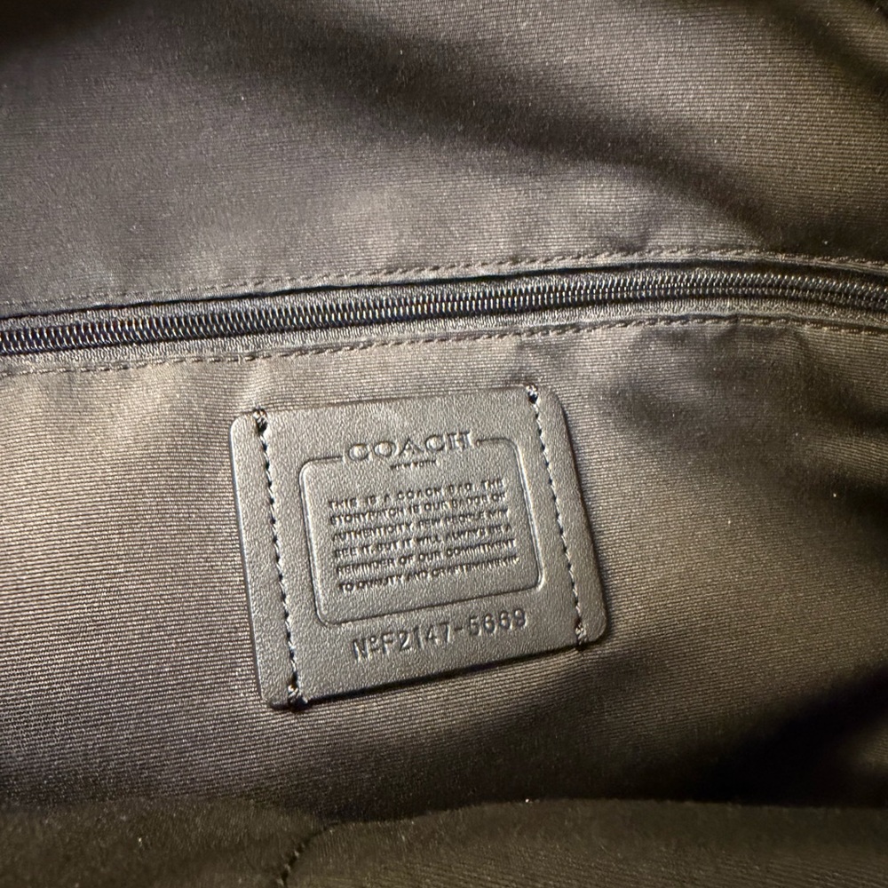 Coach Dark Gray Leather Men's Backpack - Picture 8 of 13